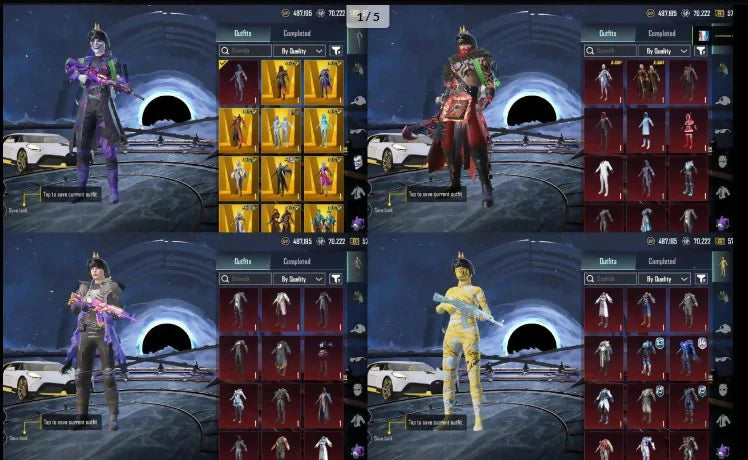 8 armes niveau 7 max ? | 196 armes mythiques ? | 15 armes ultimes | 2 ensembles momie | Casque Inferno⚡ | 56 armes rares | Autre message d'élimination 14 | 5 voitures de sport | Inventaire ancien et lourd
