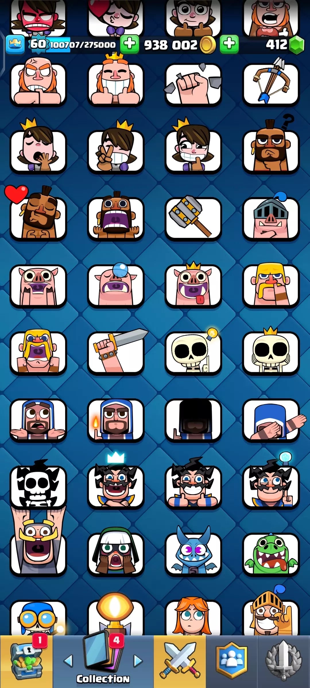 BEST LVL 60 ? KT15, 15 ELITES ❤️? 101 MAXED CARDS ? 118 EMOTES, 118 CARD COLLECTION ❤️? CHEAPEST & BEST ⚡ INSTANT ACCESS