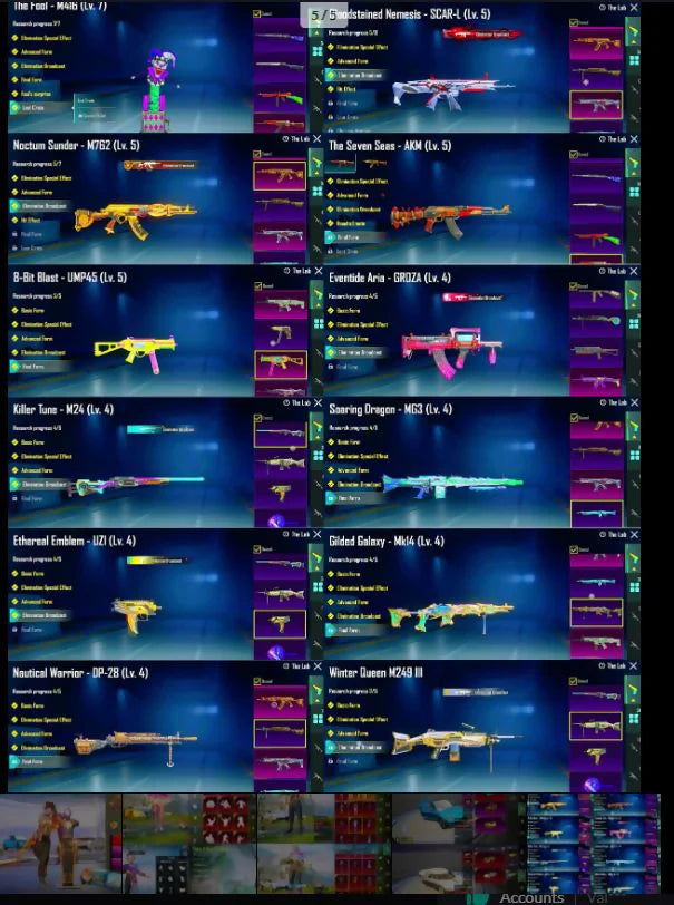 98Mythics | 3 voitures de sport ? | Combinaison Fiore Xsuit 4 ? | Ensemble Momie blanche | 34 Gunlab lourds ? | M416 Fool Max | 12 autres messages de mise à mort | Déblocage de visages et de cheveux | Emotes rares✨