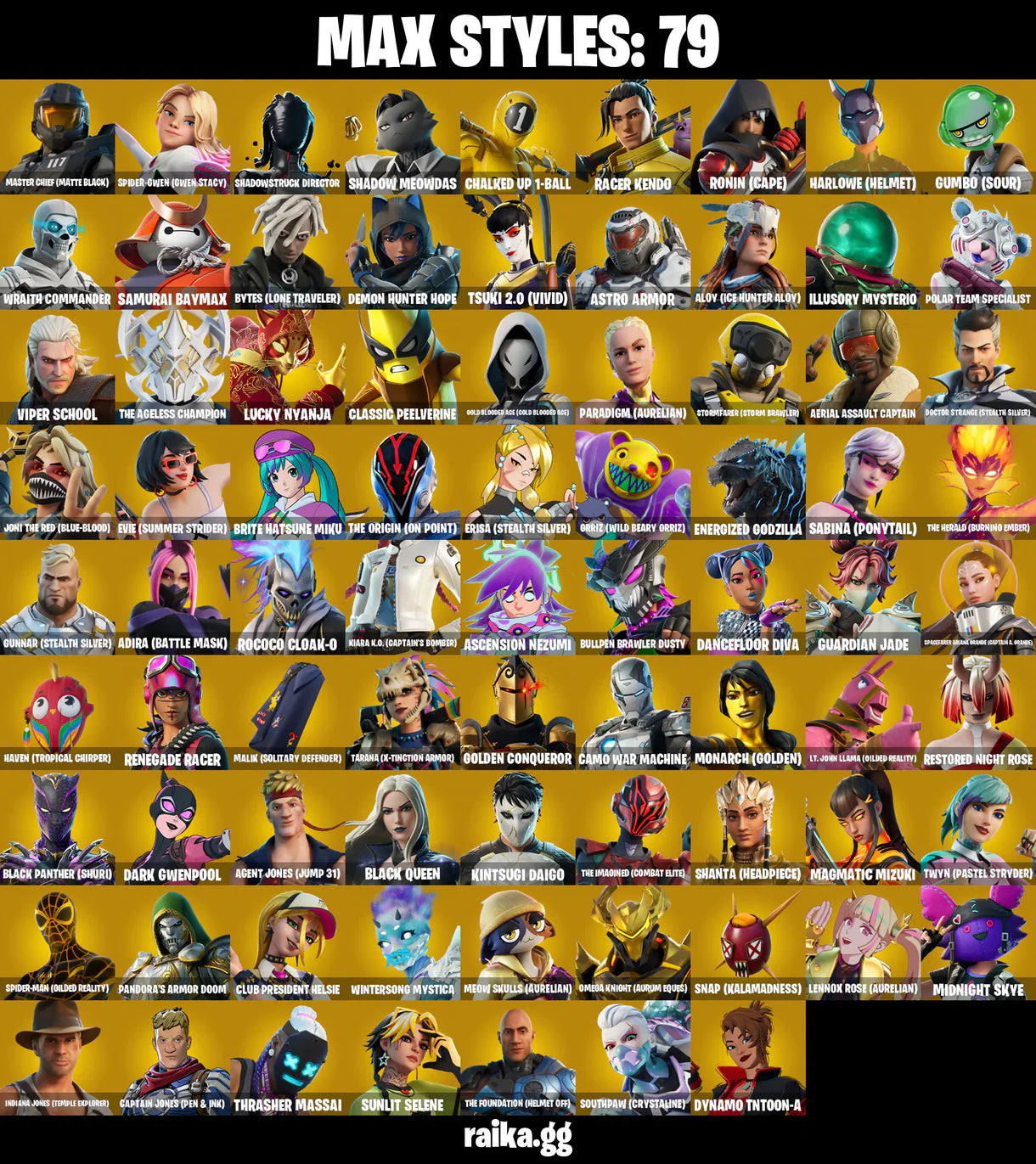 PC/PSN/XBOX | ٢٧٠ جلود | Dark Skully | Rogue Spider Knight | Surf Strider | Master Chief (Matte Black) | Eddie Brock | #B89