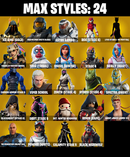 PC/PSN/XBOX |192 skins | OG STW | Black Knight | Sparkle Specialist | Royale Knight | Blue Squire | Master Chief (Matte Black) | #B459