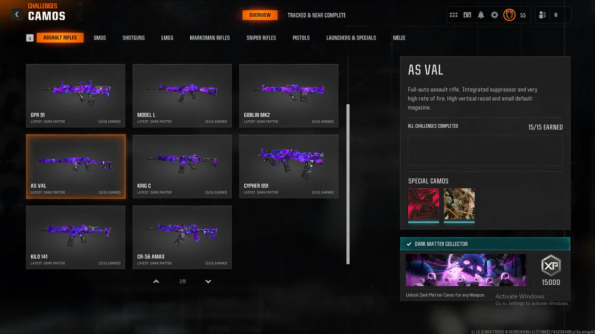 【 Dark Matter + Prestige 4】 ⚔ All Multiplayer Camos Unlocked ✨ Prestige 4 Ready ⚡ Dark Matter Legit Unlocked on 33 Black Ops 6 Guns ☄ Linkable to STEAM / BNET / XBOX / PSN