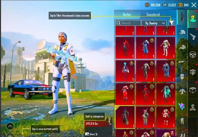 MF 78 ? 22 Gunlab ? 3 Messages d'élimination ? M416 Glacier niv. 6❄️ AKM Amiral de la Mer des Étoiles niv. 5 ? Ensemble Fleur de cerisier ? Ensemble Chasseresse démoniaque