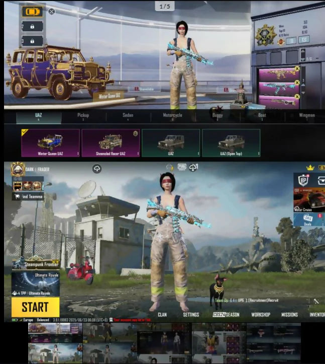 M416 Silver Guru Niv. 6 | AKM Amiral Niv. 6 | Ensemble de pompier le plus rare ? | Combinaison Pharoh X2 ? | Message d'élimination x7 au total⚡ | Gunlab lourd + Inventaire rare✨