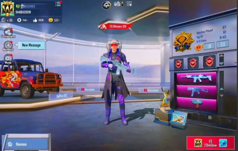 3x Royal Ultime 8x Conquêtes 4x Glaciers AKM Ensemble du Fou des Flammes Infernales Mythiques Rares Cheveux Ponny Lobbies Mode Mythique Inventaire Chargé Titres de Conquérant