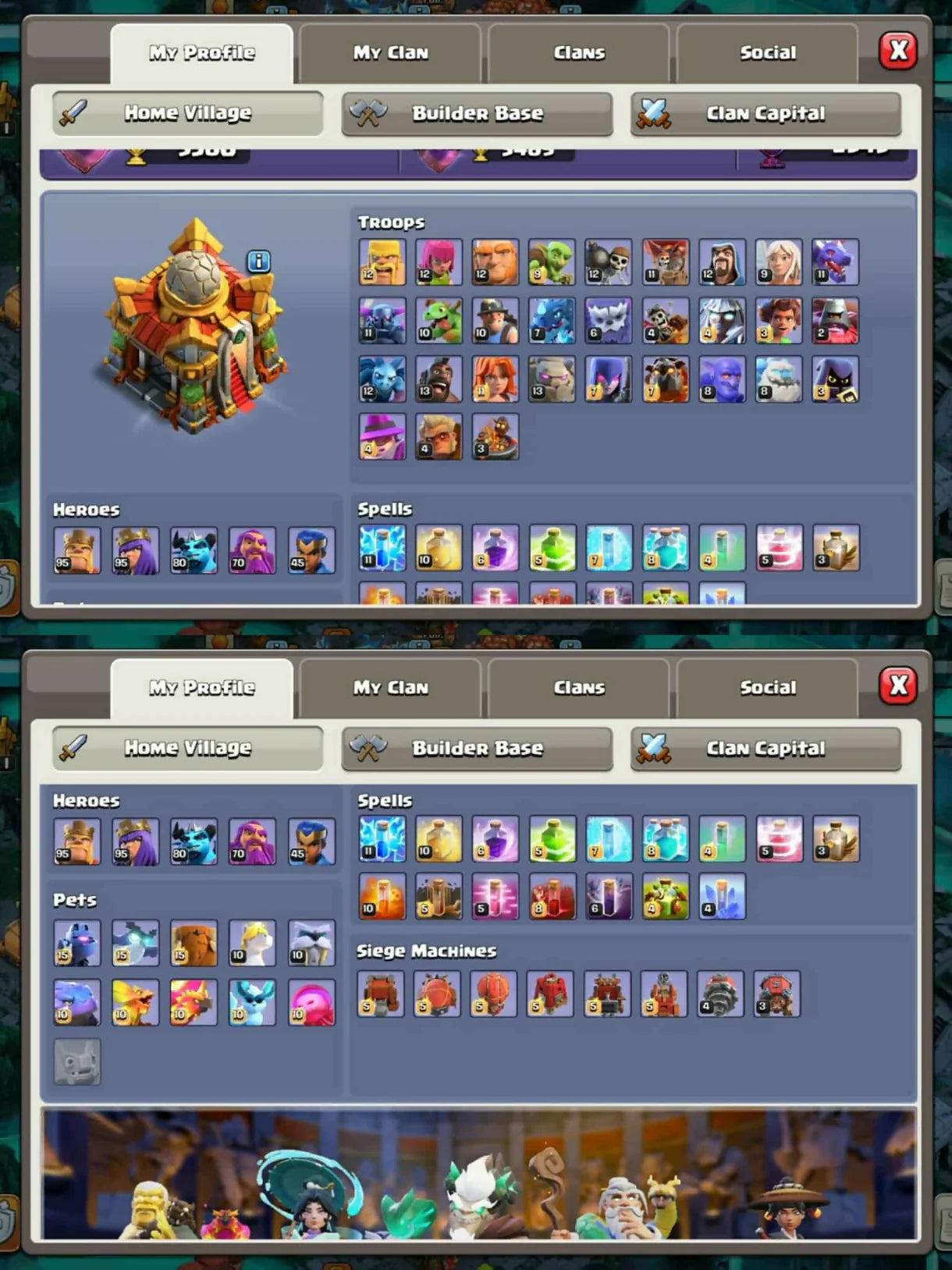 2 League Skins ➤ Snake Set ➤ TH 16 200% MAX ➤ 8 Epic Max➤ Scenery➤Heros: All Max ➤ ➤CWL MEDAL:1046 ➤SAFE AND INSTANT DELIVERY#F