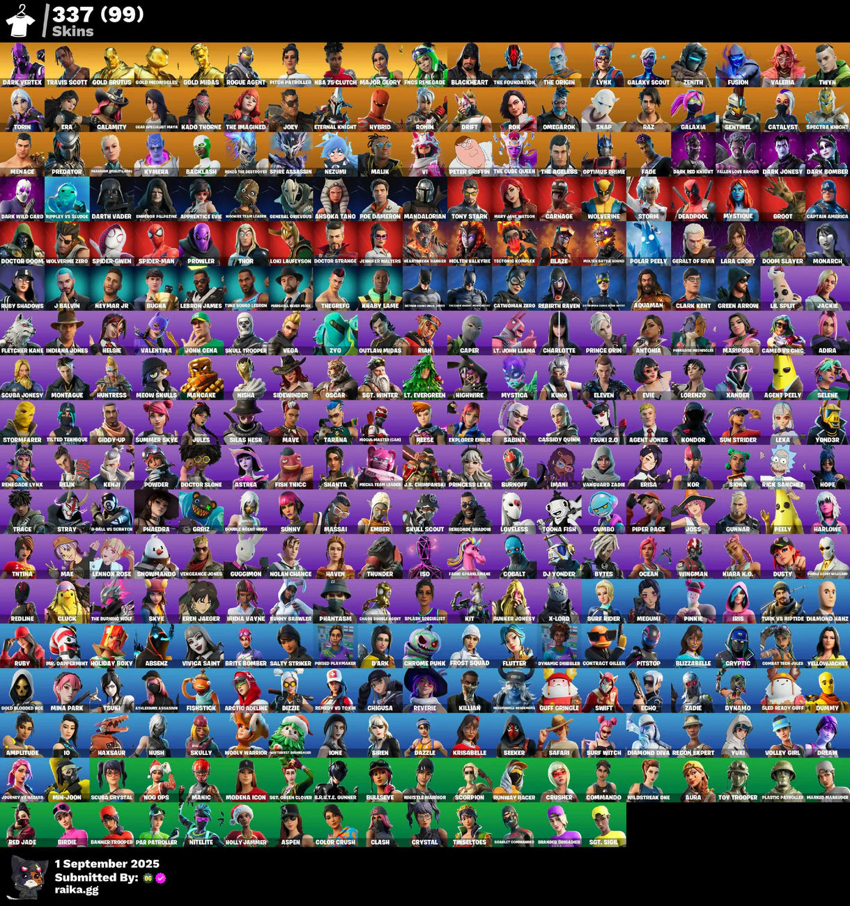 [PC/PSN/NITTENDO] 337 skins | Dark Vertex | Travis Scott | Gold Brutus | Gold Meowscles | Gold Midas | Rogue Agent | Pitch Patroller | NBA 75 Clutch | 230 VB