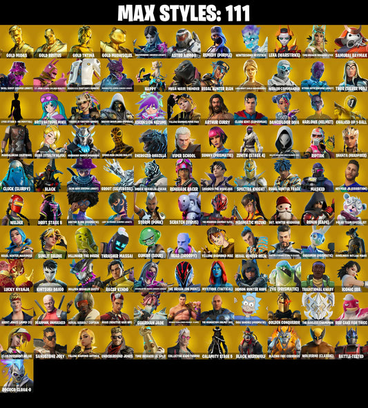 PC/PSN/XBOX |357 skins | Gold Midas | Gold Brutus | Gold TNTina | Gold Meowscles | Rogue Agent | The Champion | Heron Stance Hero | #B442