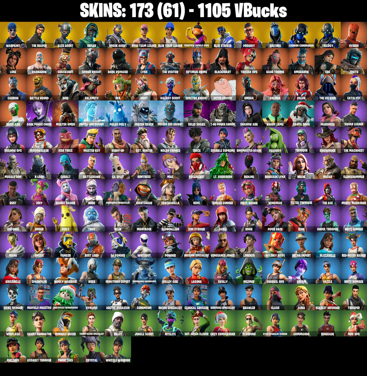 PC/PSN/XBOX | 173 جلود | OG STW | The Reaper | Elite Agent | Reflex | Rogue Agent | Blue Team Leader | Fishstick (World Cup) | Blue Striker | Prodigy | #B529 