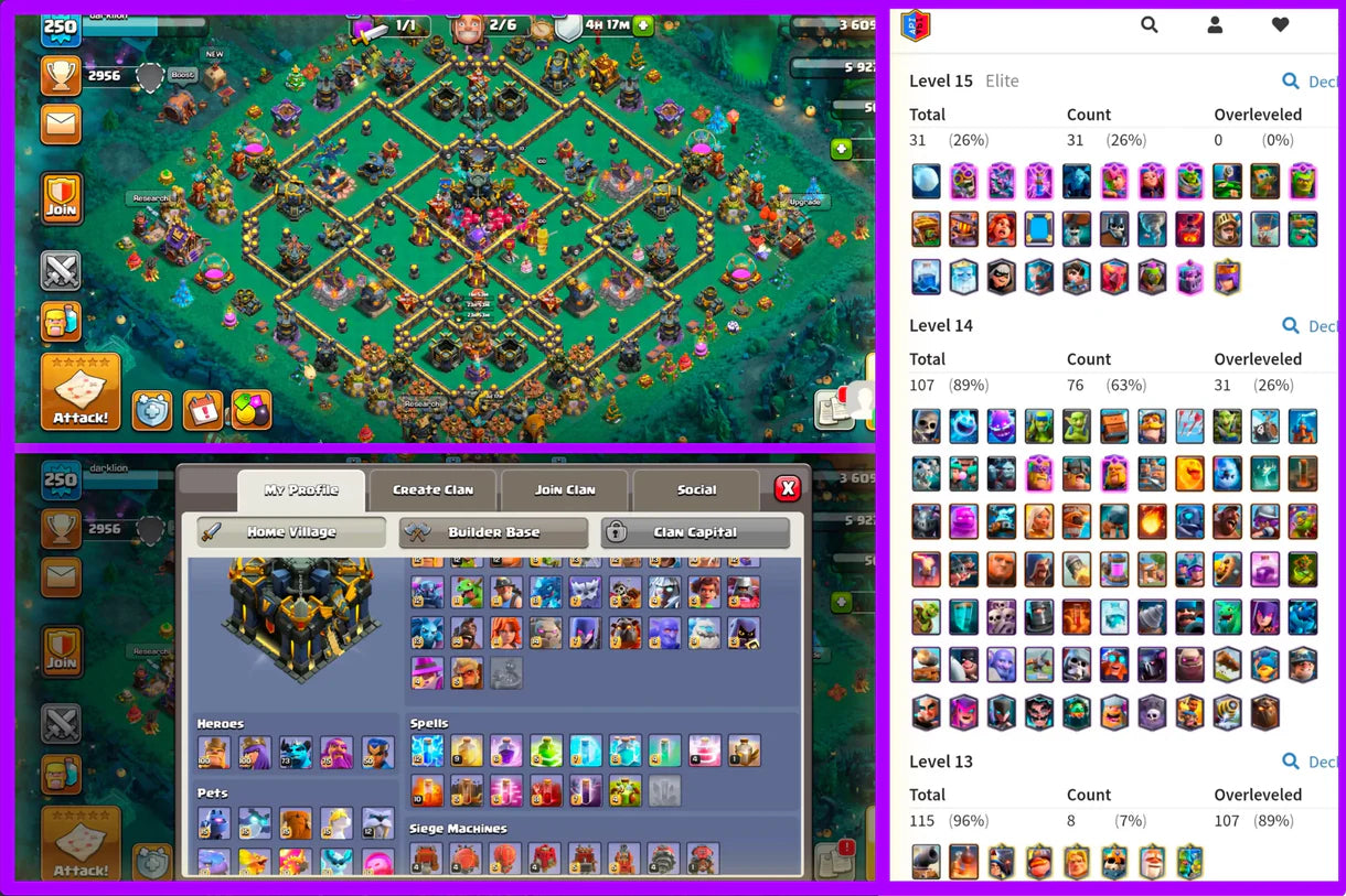 ULTIMATE COMBO ? [KT-15] ? 8700 TROPHIES ? 107 MAXED & 31 ELITE ♨️ [GOBLIN KISSING EMOTE INCLUDED] ? STACKED WITH BANNERS AND RARE EMOTES ⚜️ INSTANT DELIVERY ?