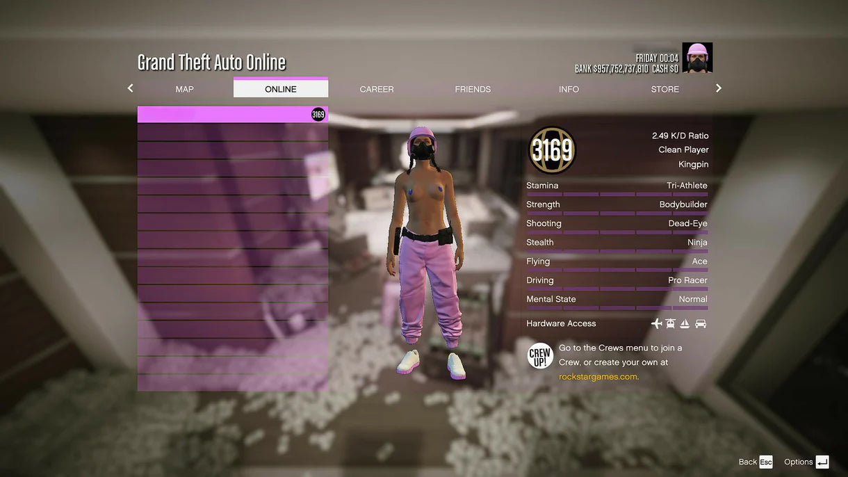[NAKED] ENHANCED 957 Billion x20 Modded Outfits 60x Modded Cars+ 3169 LVL + All Unlock + FAST RUN+Modded Frozen KDA + Female +AlienGuns INSTANT DELIVERY