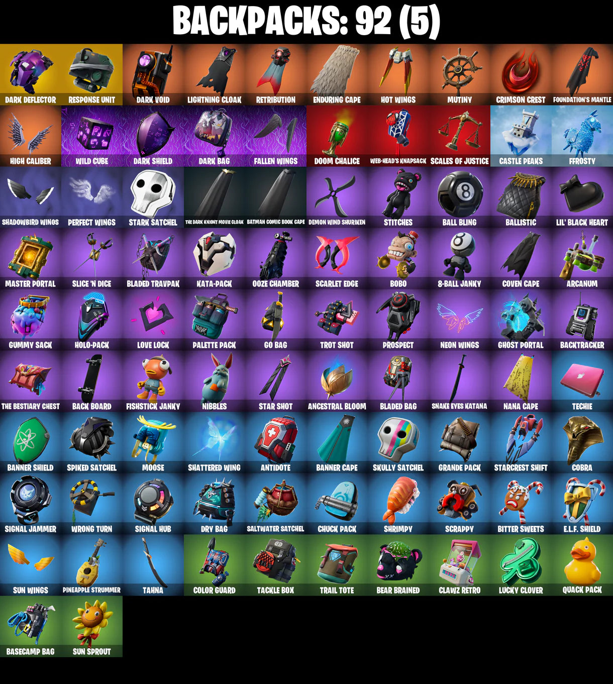 PC/PSN/XBOX | ١٢٧ جلود | Dark Vertex | Glow | Reflex | World Warrior | Fishstick (World Cup) | Merry Mint Axe | Dark Deflector | Response Unit | #B642