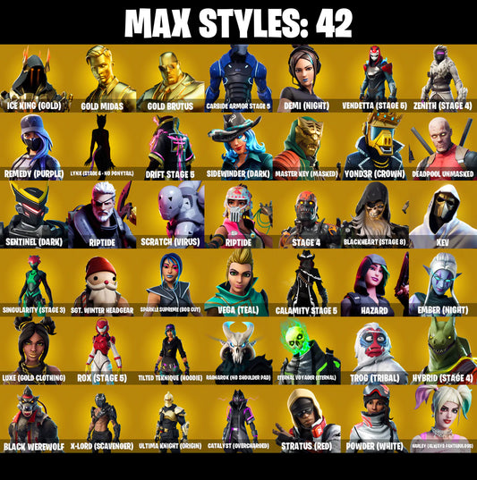 PC/PSN/XBOX |134 skins | Galaxy | Travis Scott | Astro Jack | Royale Knight | Blue Squire | Gold Midas | Gold Brutus | The Reaper | Elite Agent | #B531