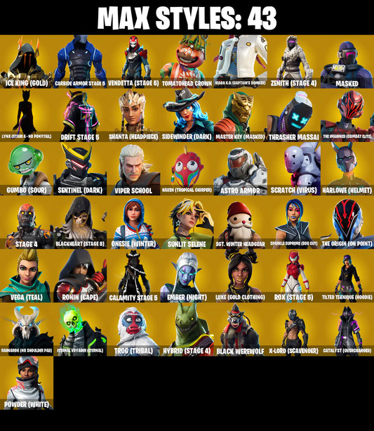 PC/PSN/XBOX |183 skins | Travis Scott | John Wick | Juke | Heron Stance Hero | Cactus Jack | Candy Axe | Diamond Jack | Orange Justice | Fresh | #B527