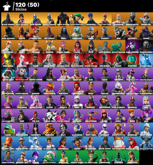 [PC/PSN/XBOX] 120 SKINS + BLACK KNIGHT + SPARKLE SPECIALIST + OMEGA (STAGE 5) + ROYALE KNIGHT + OG STW + BLUE SQUIRE + FLOSS