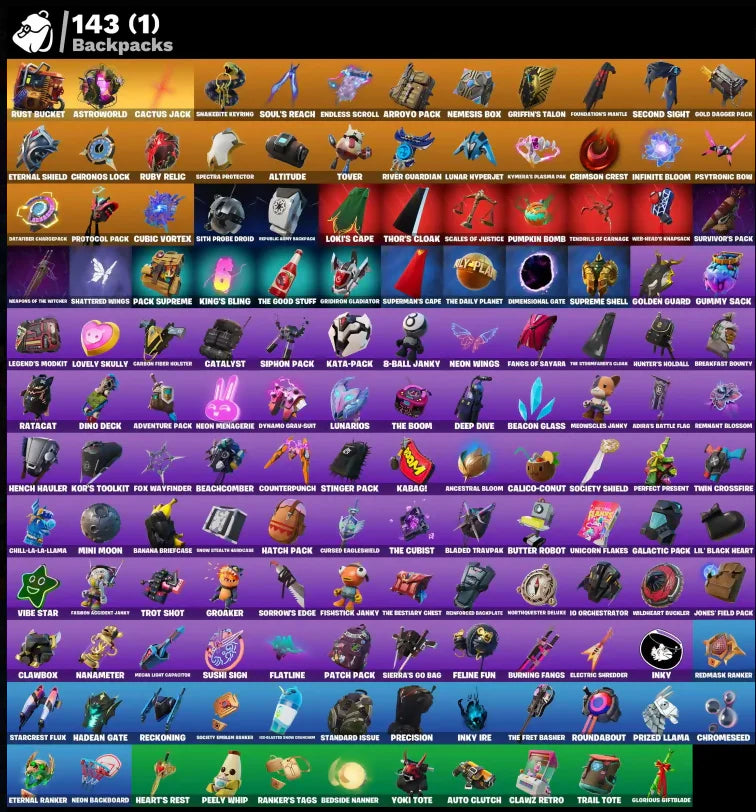 [PC/PSN/XBOX] 138 SKINS + TRAVIS SCOTT + ASTRO JACK + ROGUE AGENT + SULTURA + TAKE THE L + LARA CROFT