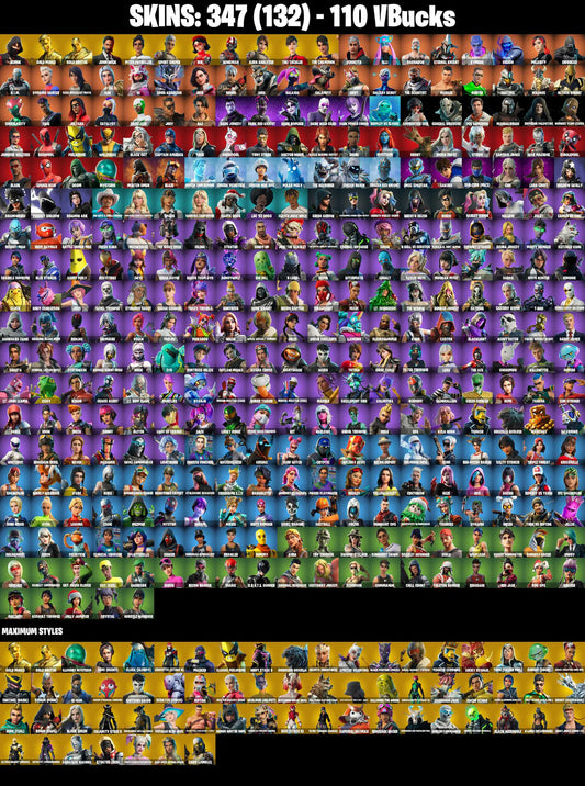(PC/PSN/XBOX) 110 VB) 347 SKINS / IKONIK / GOLD MIDAS / GOLD BRUTUS / JOHN WICK / PITCH PATROLLER / SPIRIT SNIPER / RUE / WINGMAN /