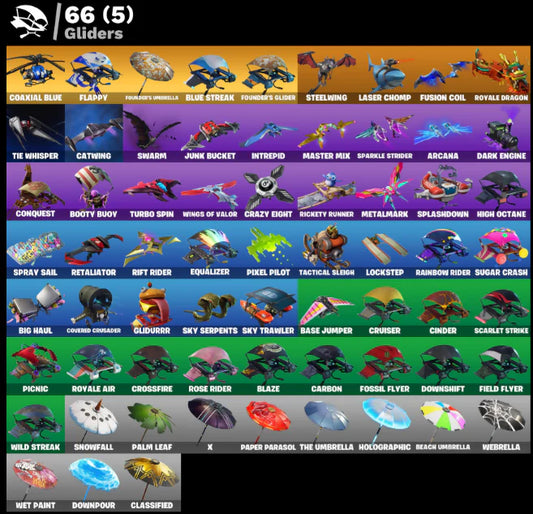 [PC/PSN/XBOX] 116 SKINS + THE REAPER + ELITE AGENT + OMEGA (STAGE 5) + OG STW + ROGUE AGENT + DRIFT + CALAMITY + CARBIDE + BLACK WIDOW