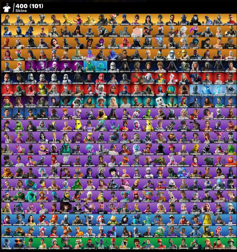 [PC/PSN/XBOX] 400 SKINS + TRAVIS SCOTT + THE REAPER + ROYALE KNIGHT + BLUE SQUIRE + OG STW + ELITE AGENT + WORLD WARRIOR