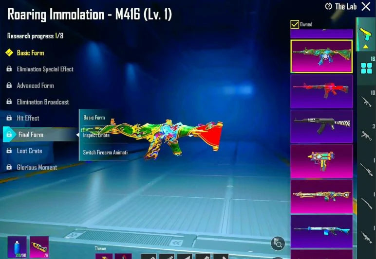 2x Xsuits 84/300 Mythic Fashion 16x Gunlabs 3x Max 5x Kill Msgs M416 x AKM x M762 Combo M416 Fool Max AKM Fossile du désert Lv4 M762 8-Bit Unicorn Lv4 Rare Mythics