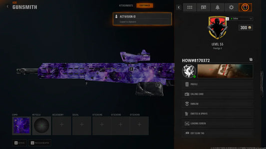 【 Dark Matter + Prestige 4】 ⚔ All Multiplayer Camos Unlocked ✨ Prestige 4 Ready ⚡ Dark Matter Legit Unlocked on 33 Black Ops 6 Guns ☄ Linkable to STEAM / BNET / XBOX / PSN