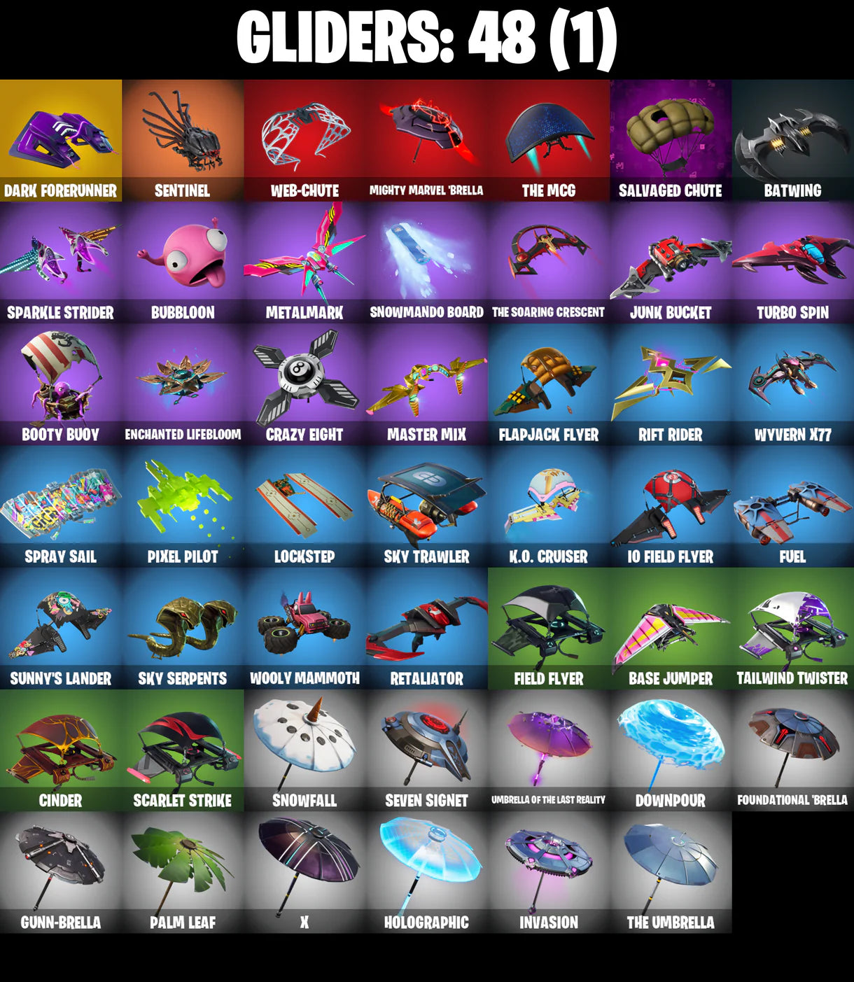 PC/PSN/XBOX | ١٢٧ جلود | Dark Vertex | Glow | Reflex | World Warrior | Fishstick (World Cup) | Merry Mint Axe | Dark Deflector | Response Unit | #B642