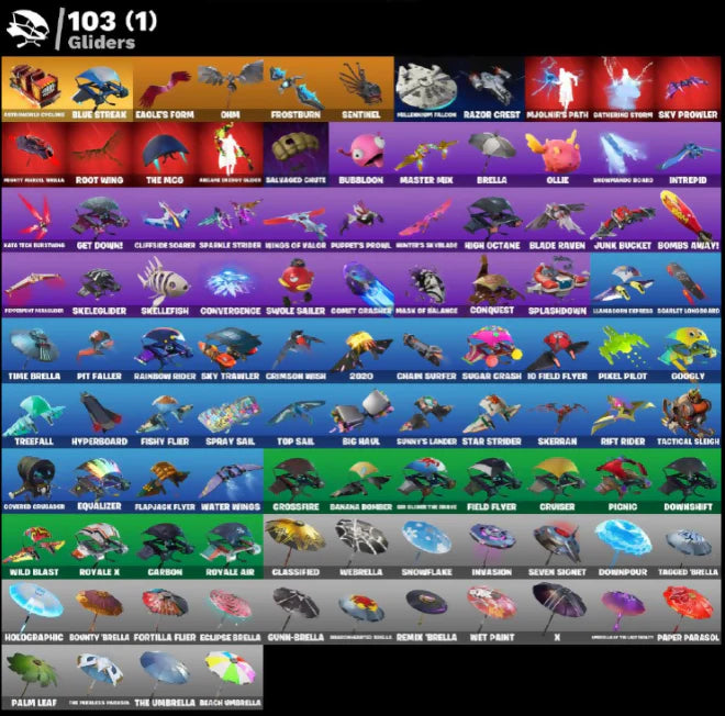 [PC/PSN/XBOX] 109 SKINS + SPARKLE SPECIALIST + TRAVIS SCOTT + THE REAPER + FLOSS + ROYALE KNIGHT + BLUE SQUIRE + ELITE AGENT + TAKE THE L