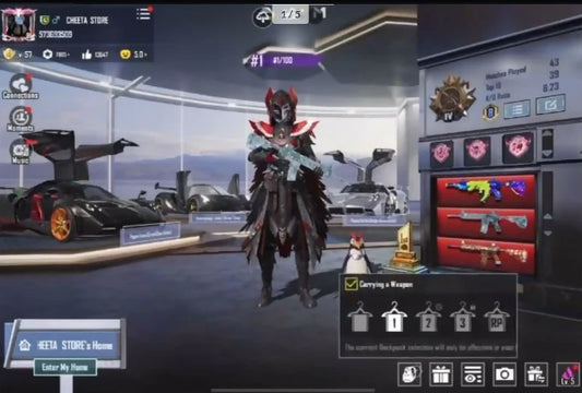 34 laboratoires d'armes | 115 objets mythiques | Blood Raven ⭐ 5 + 4 combinaisons X | Glacial Bride Ultimate | Elfe des forêts et queue de cheval S5 | Momie blanche et jaune | 5 voitures de sport