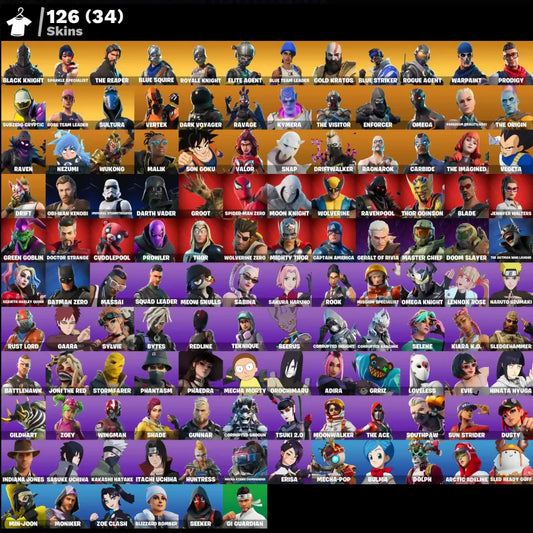 [PC/PSN/XBOX] 126 SKINS + BLACK KNIGHT + SPARKLE SPECIALIST + THE REAPER + FLOSS + ROYALE KNIGHT + LEVIATHAN AXE