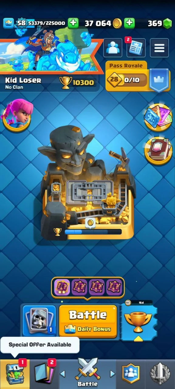 Kt Lvl- 58[] 15 Elite [] Total 51 card max[] 98 Rare Emote[] 8 Evo card