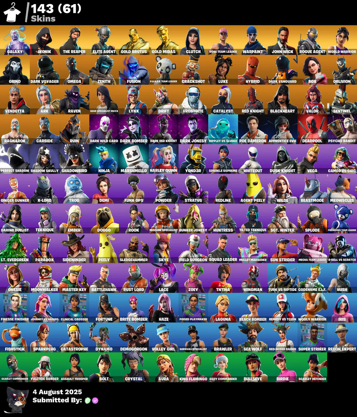 OG FORTNITE ACCOUNT✅STACKED✅143 skins✅OG STW✅Galaxy✅IKONIK✅The Reaper✅Elite Agent✅World Warrior✅Take The L✅Gold Brutus✅Gold Midas✅Orange Justice