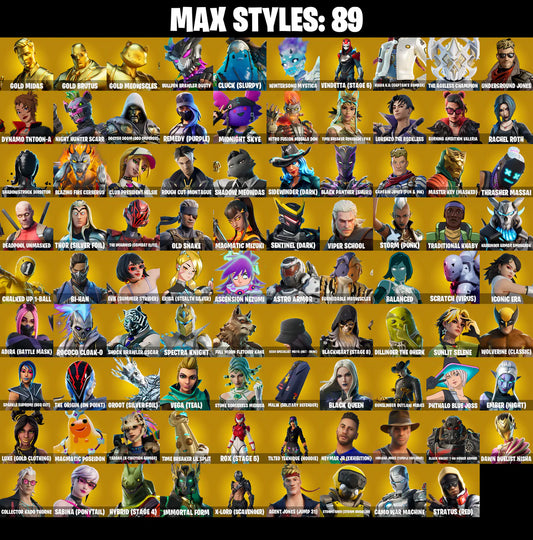 PC/PSN/XBOX |186 skins | Travis Scott | Gold Midas | Gold Brutus | Gold Meowscles | Vivi Chroma | Lina Scorch | Cactus Jack | Rust Bucket | #B#509