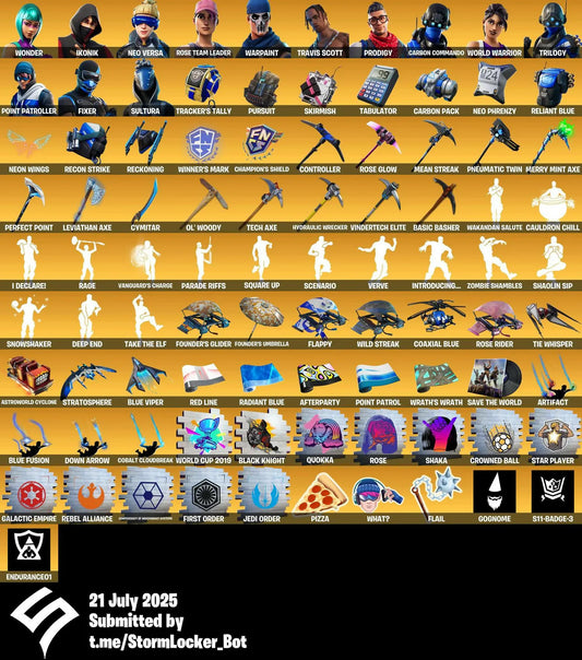 OG Fortnite Account✅209 Skins✅OG STW✅Wonder✅IKONIK✅Travis Scott✅Neo Versa✅World Warrior✅Merry Mint Axe✅