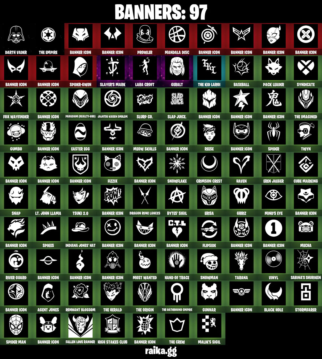 PC/PSN/XBOX | ٢٧٠ جلود | Dark Skully | Rogue Spider Knight | Surf Strider | Master Chief (Matte Black) | Eddie Brock | #B89