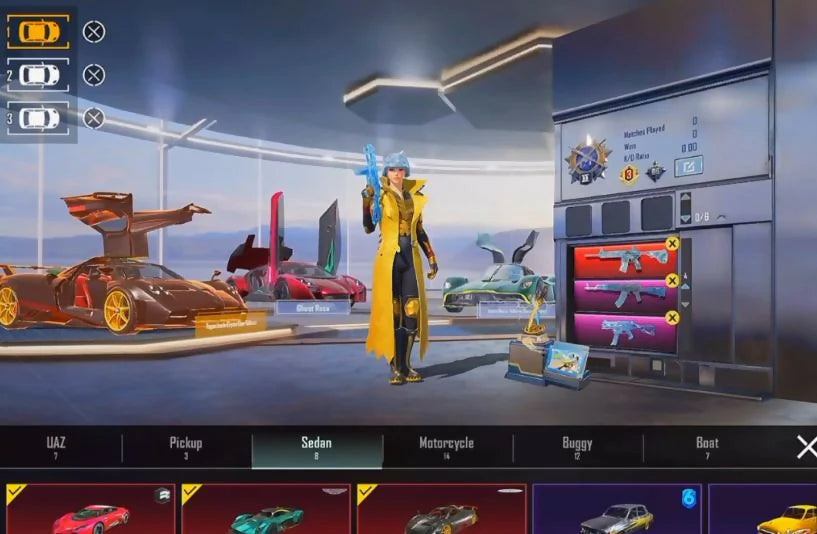 2x Xsuits Pharoh Xsuit 2? Ankhura Xsuit 2? GC + Fool Combo 3x Gunlab GC M4 + AKM + UMP 3x Voitures de sport Mode mythique 125/300 Niveau de compte 85 Haut Ancien S18 Conqueror