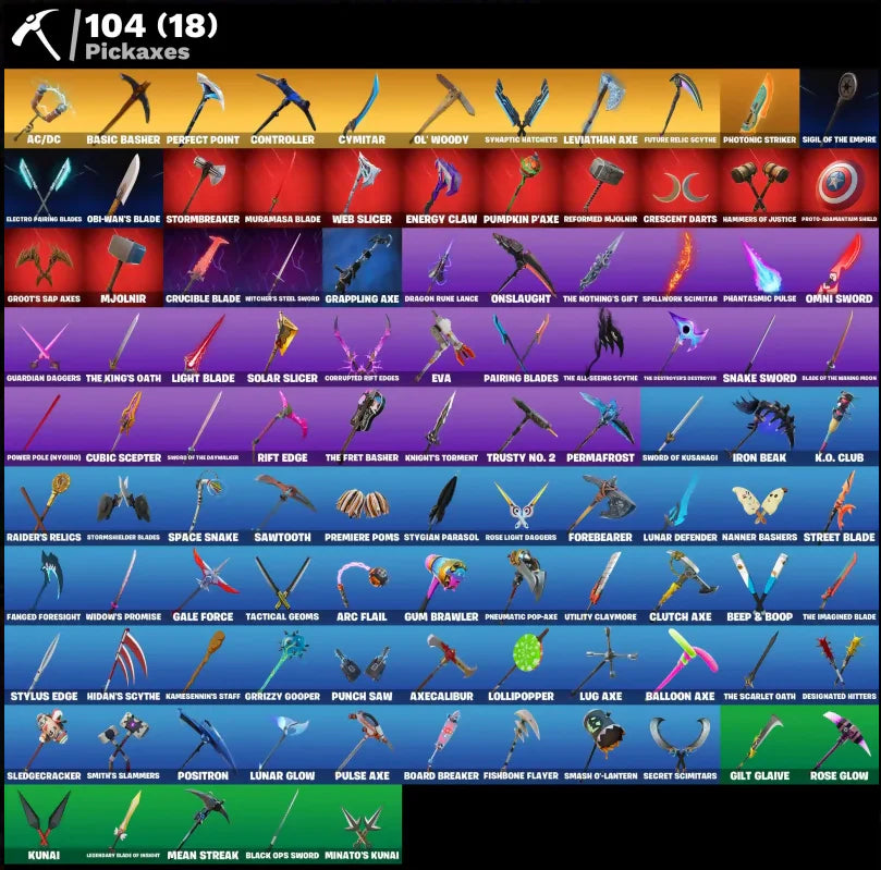 [PC/PSN/XBOX] 126 SKINS + BLACK KNIGHT + SPARKLE SPECIALIST + THE REAPER + FLOSS + ROYALE KNIGHT + LEVIATHAN AXE