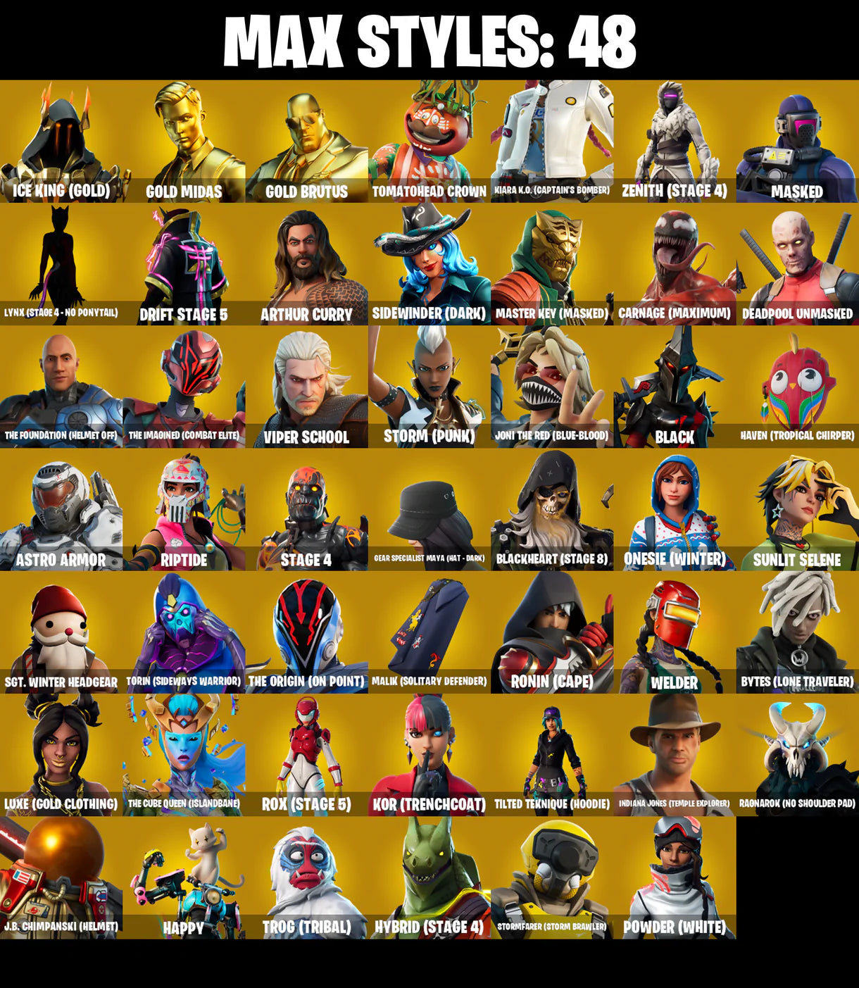PC/PSN/XBOX |155 skins | Gold Midas | Gold Brutus | Rage | Point It Out | Take The Elf | Verve | Astroworld Cyclone | Astro Jack | Deadpool | #B664