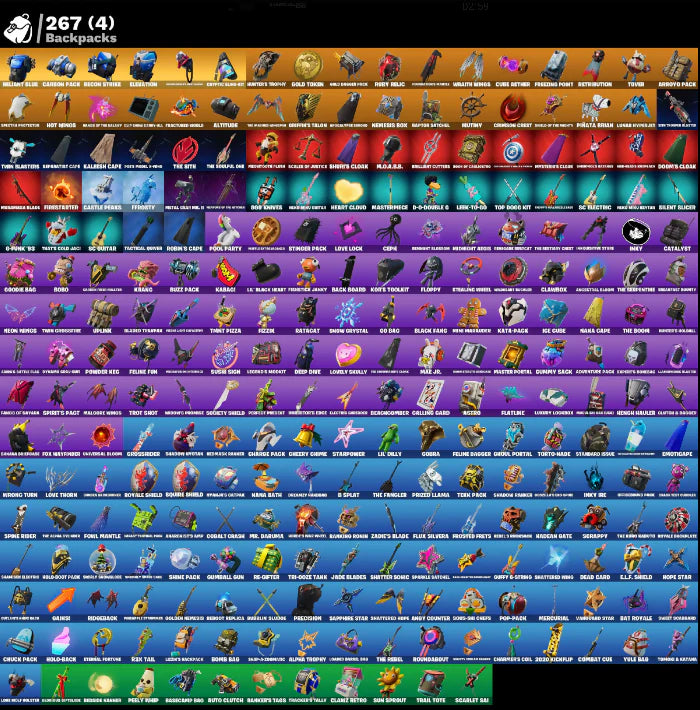 [PC/PSN/XBOX] 252 SKINS + ROYALE KNIGHT + FLOSS + BLUE SQUIRE + GOLD MIDAS + GOLD BRUTUS + ROGUE AGENT + SUBZERO CRYPTIC + PITCH PATROLLER