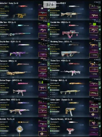165 Mythiques | 17 Ultimes | 73,5 Collections | 10 Combinaisons X⚡ | Pharoh 7-Silvanius 6 | 10 Voitures | Casque Inferno | 62 Gunlab | 4 Armes Niv. 7 | 32 Messages d'élimination ✨