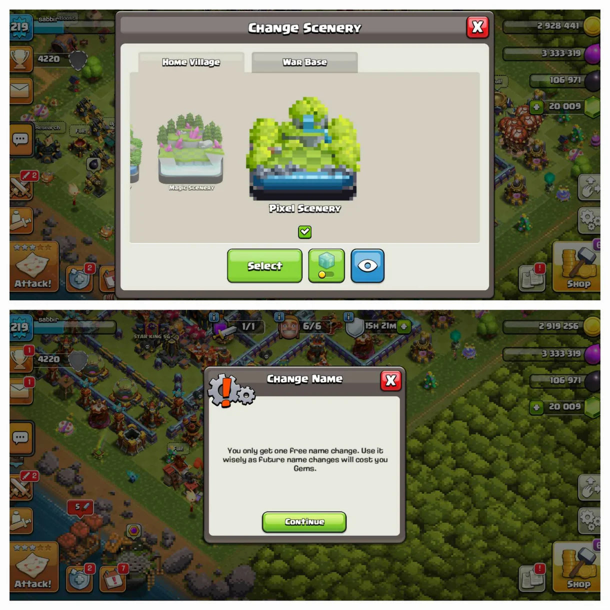 20k [ 20000] Gems ★ Th 17 Both Base Max★ 17 Max Equipment ★ Heros:-92-95-72-70-47 ★ Name Change Free ★ 219 Xp