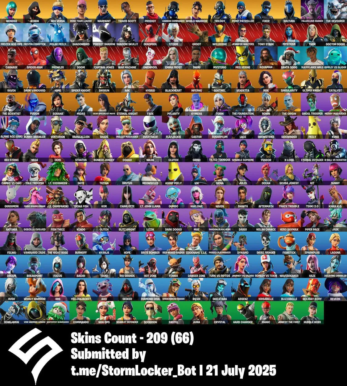 OG Fortnite Account✅209 Skins✅OG STW✅Wonder✅IKONIK✅Travis Scott✅Neo Versa✅World Warrior✅Merry Mint Axe✅