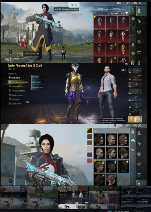 M416 Silver Guru Niv. 6 | AKM Amiral Niv. 6 | Ensemble de pompier le plus rare ? | Combinaison Pharoh X2 ? | Message d'élimination x7 au total⚡ | Gunlab lourd + Inventaire rare✨