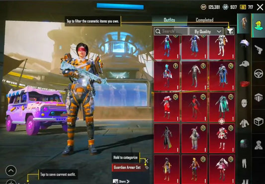 20x Gunlabs M416+UMP+M762 Combo M416 Glacier Max M762 8 bits niveau 4 2x armes Max 1x message d'élimination 57x veste Mythics City