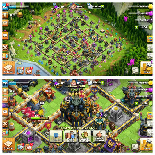 Blacksmith Max [ All epic Equipments Max ] ♦️TH 17 Max Out [5★] ♦️5 Heros Max:-100-100-90-75-50 ♦️ Bh10 Max Out ♦️3768 Gems ♦️Rename ♦️5857 Atb ♦️3139 War Stars ♦️253 Xp ♦️ Safe Guarantee ♦️ Instant Delivery