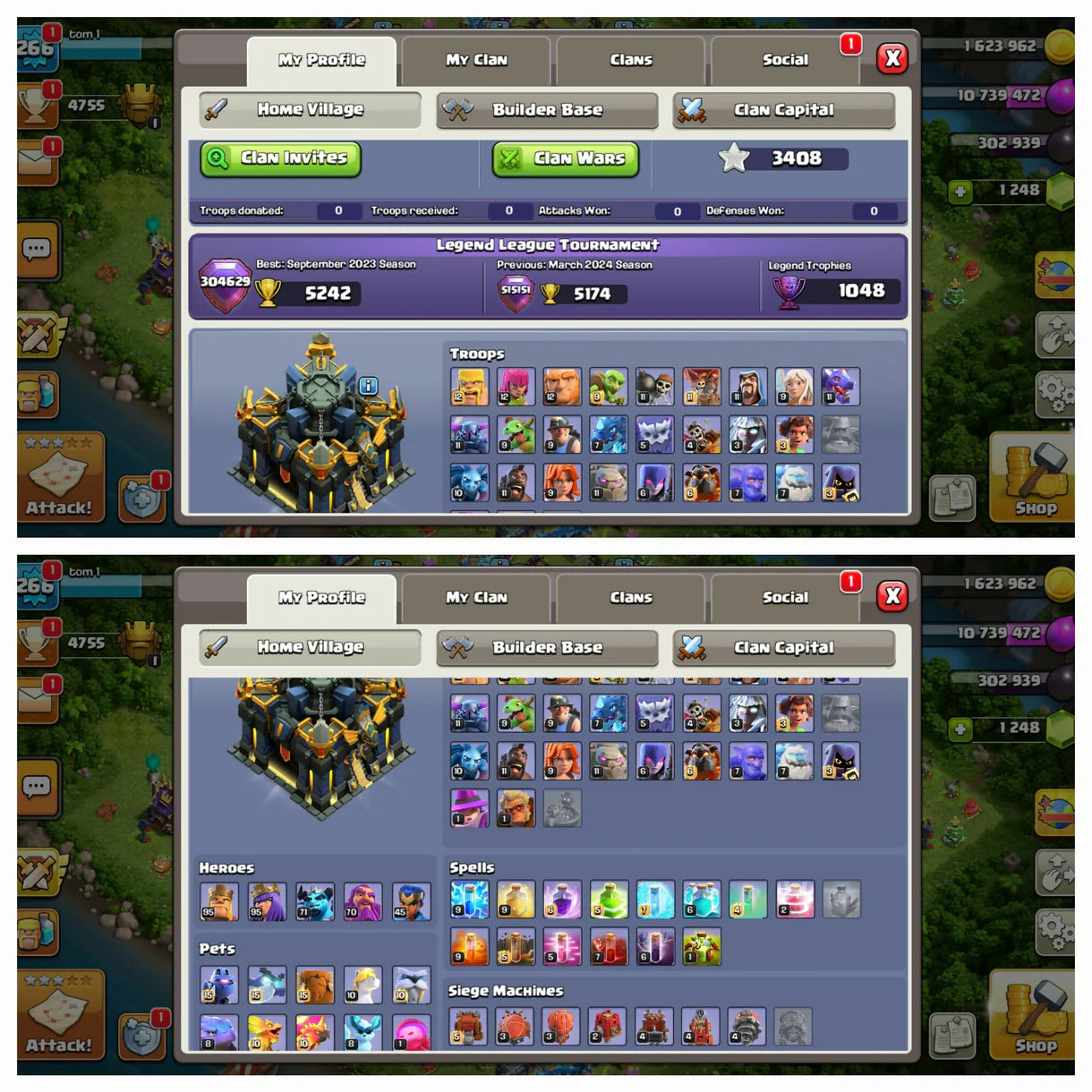 Rare UK Local [ GB ] ♦️ TH 17 World Rare Max ♦️266 Xp ♦️Heros:-95-96-70-70-45 ♦️ Name Change Yes ♦️499 Cwl Reward ♦️ BH 10 Max ♦️ Safe Guarantee ♦️ Instant delivery ?