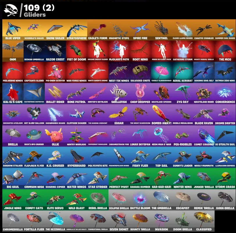 [PC/PSN/XBOX] 107 SKINS + CLOUD STRIKER + GOLD MIDAS + HARLEY QUINN + EDDIE BROCK + SULTURA + FIXER + LARA CROFT