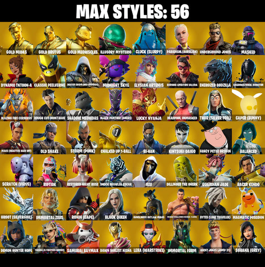 PC/PSN/XBOX |185 skins | Gold Midas | Gold Brutus | Gold Meowscles | Cloud Striker | Point Patroller | Subzero Cryptic | Sultura | Lina Scorch | #B626