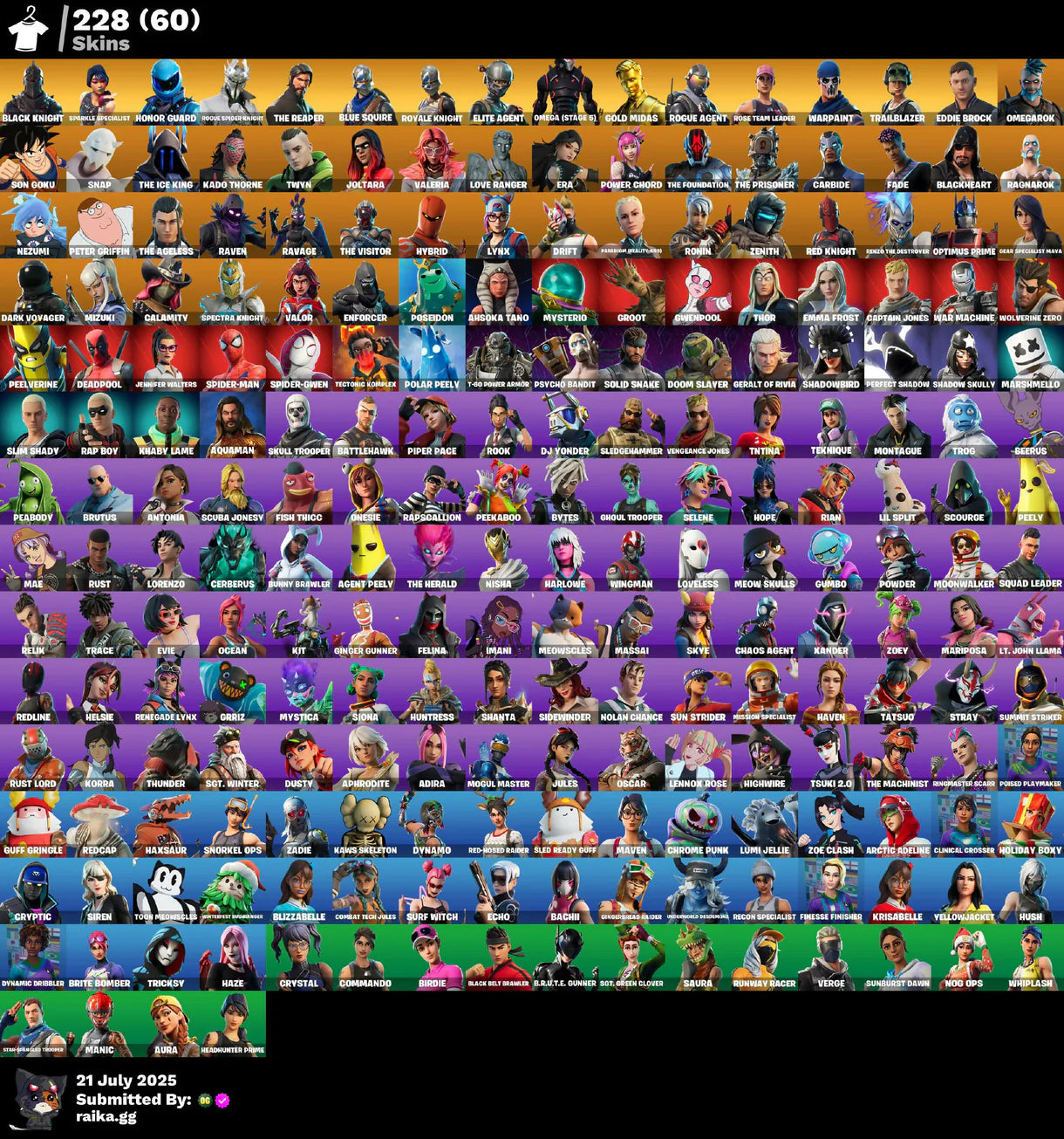 [PC/PSN XBOX/NITTENDO] 228 skins | OG STW | Black Knight | Sparkle Specialist | Honor Guard | Rogue Spider Knight | The Reaper | Blue Squire | Royale Knight | 1215 VB