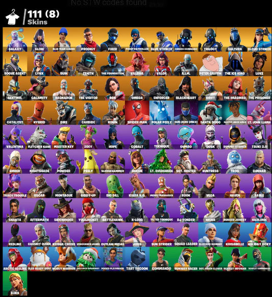 [PC/PSN/XBOX] 111 SKINS + GALAXY + GLOW + BLE TEAM LEADER + ROGUE AGENT + OMEGA + DRIFT + CARBIDE + CALAMITY + ORANGE JUSTICE + PARENTAL CODE