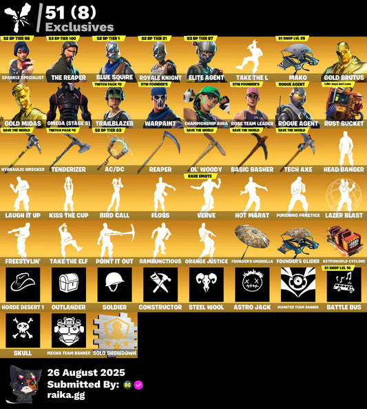 [PC/PSN/XBOX/NITTENDO] 411 skins | OG STW | Renegade Raider | Aerial Assault Trooper | Sparkle Specialist | The Reaper | Blue Squire | Royale Knight | Elite Agent | 210 VB